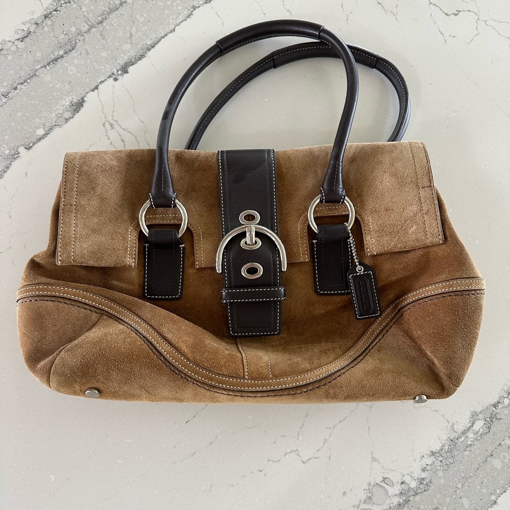 Coach Brown Suede Handbag